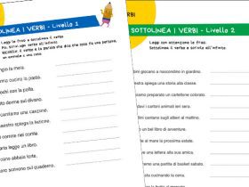 Sottolinea i verbi: scheda con esercizio per la scuola primaria