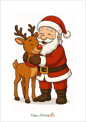 Babbo Natale con renne