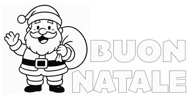 Scritta Buon Natale da stampare e colorare