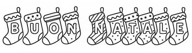 scritta Buon Natale da stampare e colorare