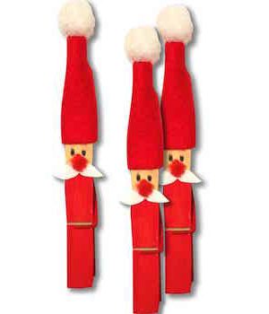 Lavoretto di Natale facile: Babbo Natale con molletta e pannolenci Lavoretto di Natale in pannolenci