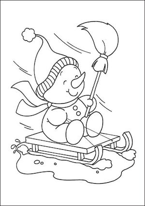 Pupazzo di neve per bambini da colorare