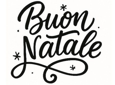 scritta Buon Natale in bianco e nero