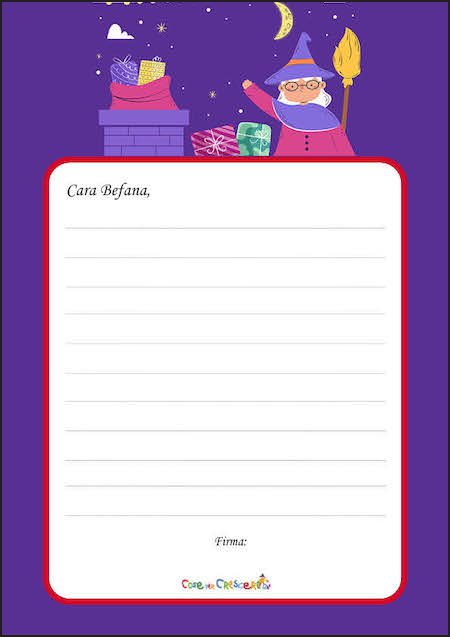 Lettera Befana modello 1