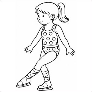 Pattinaggio per bambini da colorare