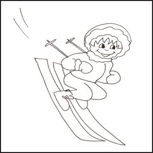 Bambino sci da colorare