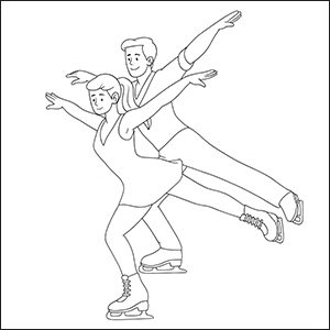 Disegno di pattinatori sul ghiaccio