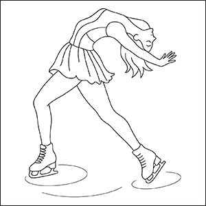 Disegno di pattinatrice da colorare