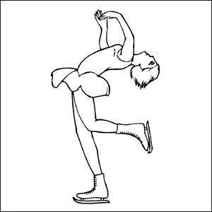 Disegno di pattinaggio artistico da colorare