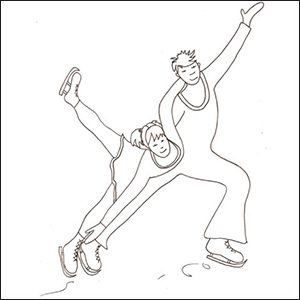 Pattinatori sul ghiaccio da colorare