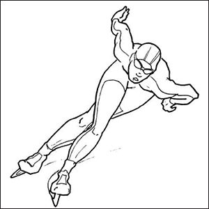 Disegno pattinaggio da colorare