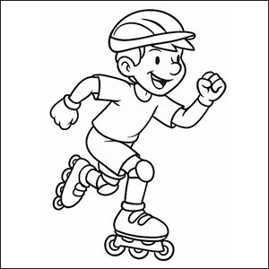 Disegno pattinaggio a rotelle da colorare