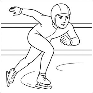 Disegno pattinatore da colorare