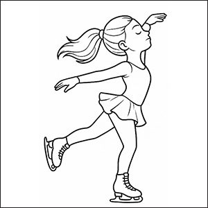 Disegno pattinatrice da colorare