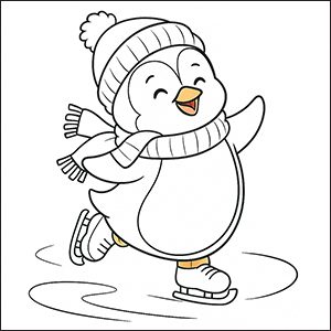 Disegno di pinguino da colorare