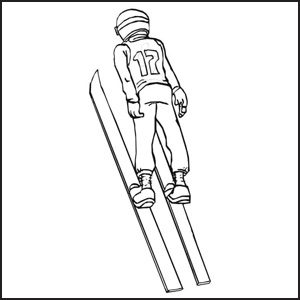 Salto sugli sci da colorare