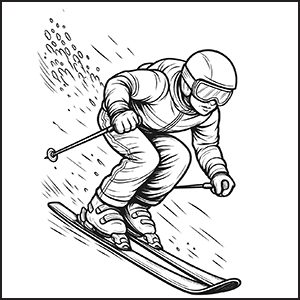 Sciatore da colorare
