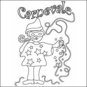 Bambino a Carnevale da colorare