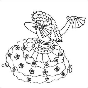 Ballerina spagnola da colorare