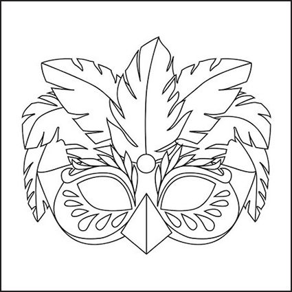 Maschere di Venezia da colorare per bambini