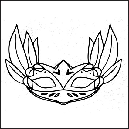 Maschere veneziane di Carnevale da colorare