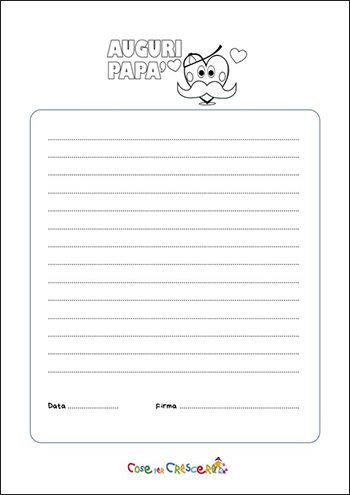 Letterina Festa del papà da stampare e colorare - Modello 1