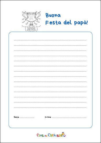Letterina per il papà scuola primaria - Modello 2