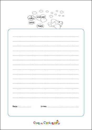 Lettera al papà per bambini da stampare gratis - Modello 4