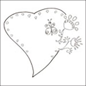 Cuore con farfalla da colorare