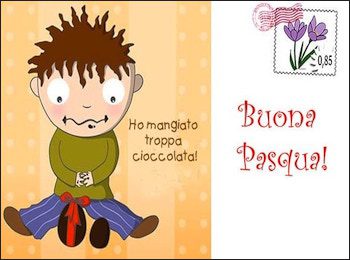 auguri di buona pasqua con bambino divertente