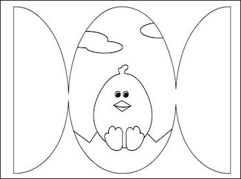 biglietto pasqua da colorare con pulcino