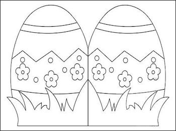 biglietto pasqua con uovo decorato da colorare