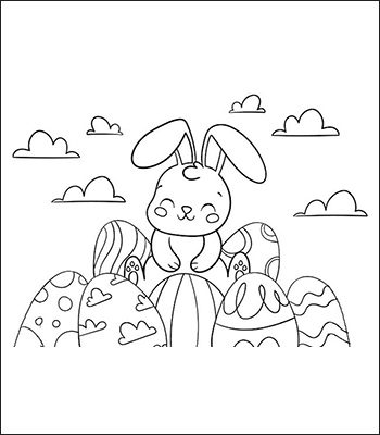 Coniglietto di Pasqua da colorare semplice