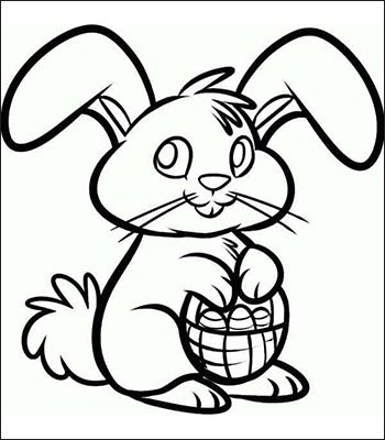 Coniglio di Pasqua con cestino da colorare