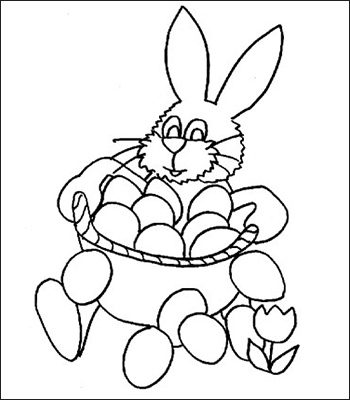 Coniglio pasquale facile da colorare