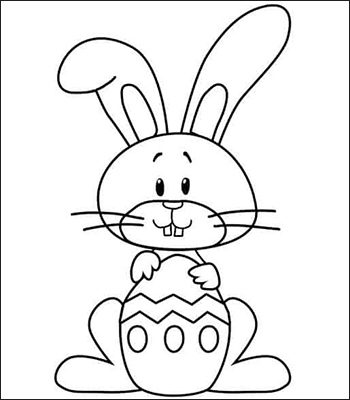 Coniglietto pasquale con fiocco da colorare