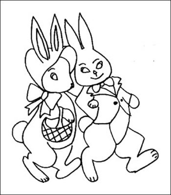 Coniglietti pasquali da colorare