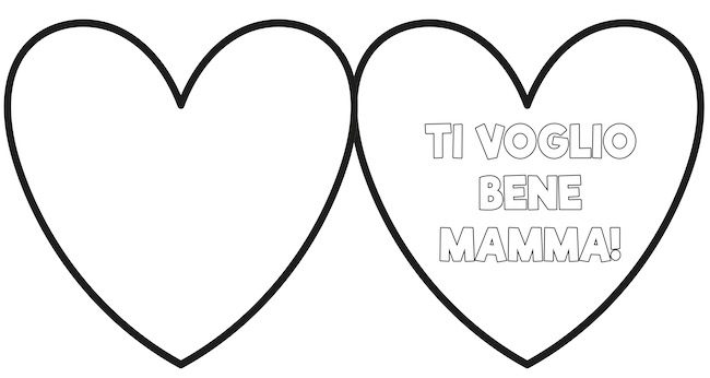 letterina festa della mamma scuola infanzia a forma di cuore da stampare