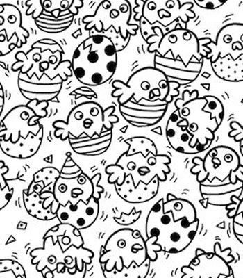 Pulcini pasquali kawai da colorare