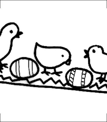 Pulcini e uova di pasqua da colorare