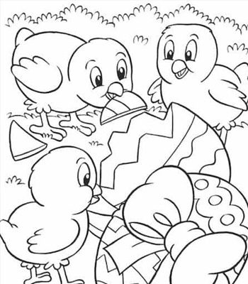 Pulcini pasquali da colorare