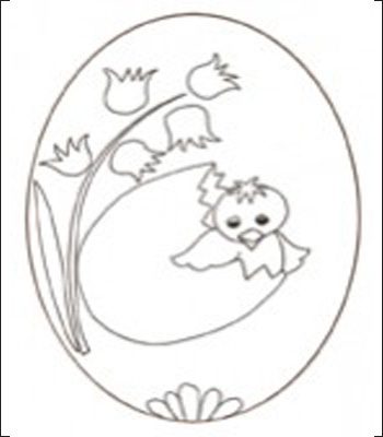 Pulcino nell'uovo di Pasqua da colorare