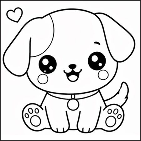 Cane kawaii disegno semplice