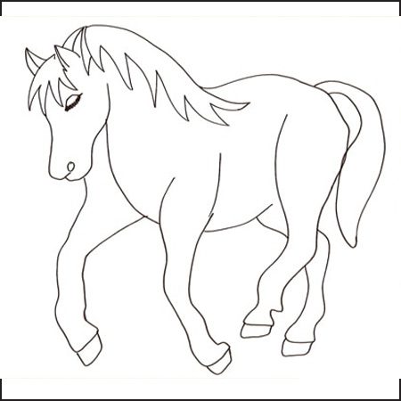 disegno cavallo da colorare per bambini