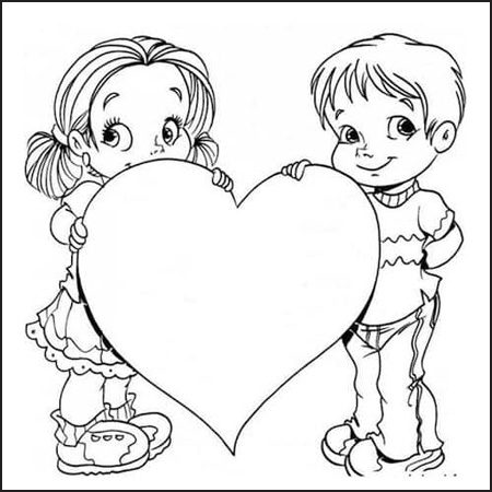 disegno facile cuore da colorare