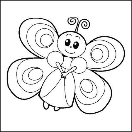 disegno facile farfalla da colorare