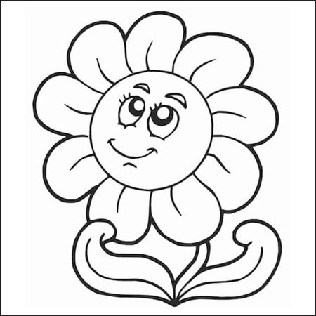 disegno facile fiore da colorare