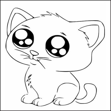 disegno gatto da colorare semplice