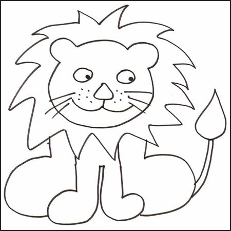 disegno leone da colorare facile