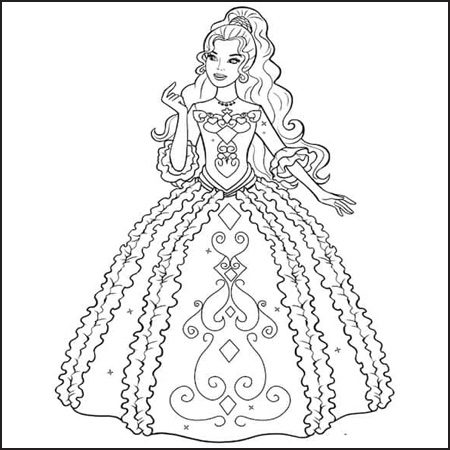 disegno principessa da colorare per bambini